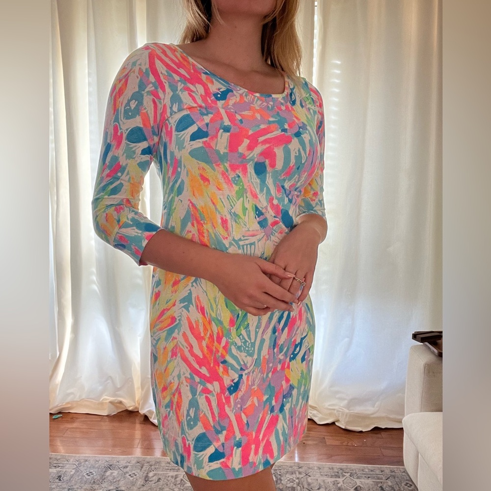 Lilly Pulitzer Vibrant Multicolor Long Sleeve Dress